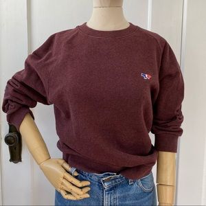 Maison Kitsune Tri-Colore Fox Crewneck Sweatshirt